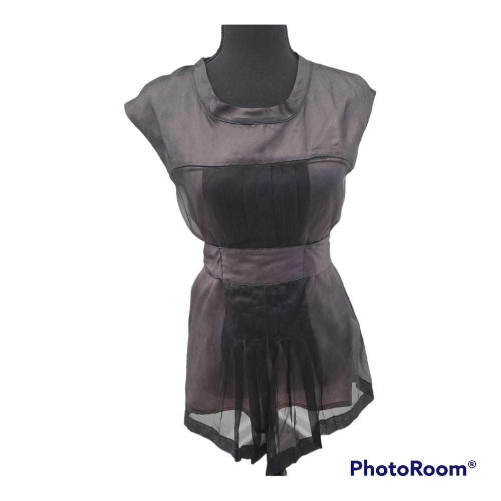 Zara Basic Sheer Black Sleeveless Top